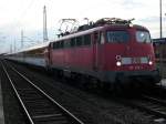 BR 115 115 336 mit dem EC 378 Wien-Binz am Abend vom 03.September 2009 in Bergen/R�gen.