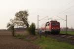 BR 115 115 166-2 mit einem Dosto als Schadzug in Neuss Allerheiligen am 16.04.2010