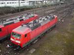 Die BR 120 nochmal mit Licht und aufgeb�gelt am 21.03.10 ...