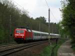 BR 120 Klein Hannes und die gro�e 120: 120 131-8 durchf�hrt mit dem EC 341 Wawel + 2 Verst�rkerwagen (Hamburg - Cottbus) am 01.05. Bestensee.