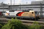 BR 120 Werbeloks Meine erste Sichtung der neu beklebten 120 159-9 war am 21.05.10 im Bw M�nchen Hbf. Aufnahme vom BMW Autohaus an der Landsbergerstra�e.