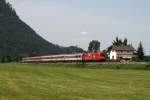 1216 017 mit einem EC am 11.07.2010 bei Niederaudorf.  ...