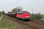 BR 139 Ne 39er: 139 132-5 mit ihrem Sch�ttgutzug,war die Einzige ihrer Gattung an diesem Tag
Hier auf der Fahrt ins nahe gelegene Lehrte (Ahlten 08.04.10)