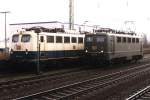 BR 140 Lokportraits 140 234-6 und 141 268-3 auf Bahnhof Rheine am 16-01-2000. Bild und scan: Date Jan de Vries.
