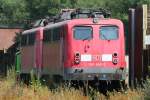 BR 140 Lokportraits Die 140 442-5 steht gemeinsam mit 140 546-3 beim Theo Steil zum Verschrotten in Eschweiler Aue am 10.07.2010 Auf dem anderen Gleis stehen noch 140 176, 140 292-4 & 140 273-4 