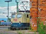 BR 140 Lokportraits Die Lok ist heut leider genauso marode wie die Mauerecke; 140 423 am 19.06.2008 abgestellt in Plattling.