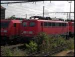 140 821 steht mit anderen Loks in der Absehtlreihe Wanne-Eickel ...