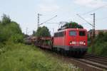 BR 140 mit Zugen 140 537-2 mit gem. Gz in Limmer 24.06.09