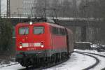 BR 140 mit Zugen 140 495 ducrhf�hrt am 30.1.10 D�sseldorf-Rath