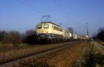 BR 140 mit Zugen 140 016  bei Baden Baden  18.11.97