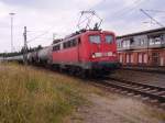 BR 140 mit Zugen 140 649-5 zieht am 18.06.'09 einen Kesselwagen Ganzzug durch Lehrte