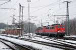 140 843+140 821 mit Kohlependel in Lehrte am 6.2.2010.  ...
