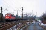 BR 140 mit Zugen 140 495 am 9.2.2010. in H-Bornum.