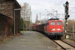 140 772 mit einem gemischten G�terzug am 10.4.10 in Lehrte. ...