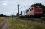 BR 140 mit Zugen 140 327-8 mit Zwischenteile f�r einen Triebzug zwischen Gro�wudicke und Rathenow in Richtung Stendal. 26.07.2010
