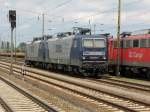 BR 143 Lokportraits Abgestellt auf dem Bf. Angerm�nde am 09.06.2010 des BR 143 der RBH Logistics GmbH.