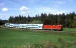BR 143 mit Zugen 143 168  bei Hinterzarten  09.05.99