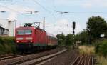 BR 143 mit Zugen 143 580-9 mit der RB 39212 (Frankfurt(Main)Hbf-Koblenz Hbf)am km 59,1 17.7.10
