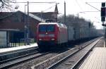 BR 145 145 030 durchf�hrt am 30.03.10 mit einem Containerzug Burgkemnitz Richtung Wittenberg.