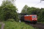 BR 145 145 080 zog am 15.05.2010 einen gemischten G�terzug durch die Gr�ne H�lle von Ahlten