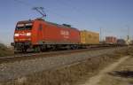 BR 145 mit Zugen 145 001  bei Forchheim  19.11.09