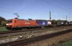 BR 145 mit Zugen 145 010  bei Karlsruhe  09.04.09