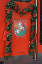 BR 146 Lokportaits Das Wappen an 146 228-2 kurz nach ihrer Taufe auf den Namen St.Georgen im Schwarzwald am 11.7.10