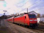 BR 146 mit Zugen 146 001-3 mit Ihrem RE1(10129) auf dem Weg nach Hamm(Westf) in Eschweiler Hbf am 21.02.2010