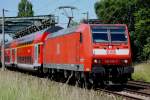 146 105-2 am 27.06.2010 nach �berquerung des Mittellandkanals bei Peine ...