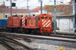 BR 1500 Pinhal Novo/Estremadura, 19.02.2010, C.P.1563 an der Spitze eines G�terzugs in Richtung S�den kurz vor Durchfahrt durch den Bahnhof