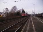 BR 151 Br 151 in Doppeltraktion bei der durchfahrt durch Bonn-Beuel am 4.2.10