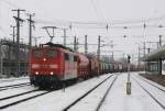 BR 151 DB 151 138 mit G�terzug 45910 auf dem Weg nach Passau. Aufgenommen am 14. Februar 2010 im Bahnhof Wels.
