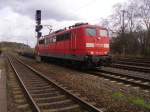 Br 151 mit komischen Wagen hinter dran ich glaub das ...