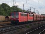 Die BR 151 134-4 kam am 20.07.2009 in orientrot mit ...