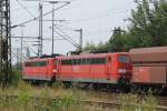 BR 151 Zwei Maschinen der BR 151 in Lehrte, am 23.07.2010 fahren in Richtung Celle.