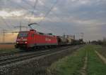 152 017 mit Gz richtung Frankfurt(Main).Am 21.11.09 in Lampertheim.  ...