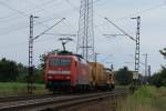 152 024-6 mit Bauzug in Wiesental am 22.07.09  ...