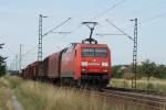 152 014-7 mit einem gemischten G�terzug in Wiesental am 22.07.2009 ...