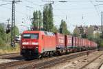 BR 152 152 131-9 mit dem Winner Spedition in M�nchen Heimeranplatz am 29.07.09
