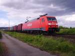 BR 152 152 103-8 passiert am 13.08.'08 mit einem Container Ganzzug den ehem. Hp. Burgstemmen