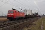 152 033 mit GZ in Richtung Frankfurt(Main).Am 20.02.10 in Lampertheim. ...