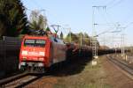 152 023 mit einem G�terzug in Braunschweig Weddel am 21.03.2010 ...