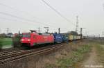 152 101-2 mit einem Containerzug gen Misburg (Ahlten 08.04.10)  ...