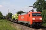 152 047 mit einem gemischten Güterzug in Limmer am 29.06.2010 ... 152 047 mit einem gemischten Güterzug in Limmer am 29.06.2010 ...