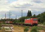 BR 152 152 154-1 zieht einen weiteren Containerzug aus dem Hamburger Hafen durch Hamburg-Unterelbe Richtung S�den. Aufgenommen am 24.07.10.