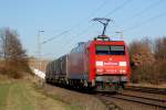 Der Umleiterg�terzug Nievenheim-G�ttingen kommt ...  Andreas Strobel 06.03.2011