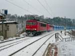 BR 155 155 109-2 schleppt gemeinsam mit einer weiteren 155 einen Kohlezug in Richtung Frankenwald durch den Hp Breternitz. (12.01.2010)
