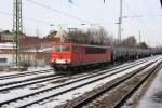 BR 155 155 179-5 f�hrt mit einem Ganzzug Kesselwagen durch Magdeburg-Buckau in Richtung S�den. Fotografiert am 01.02.2010.