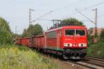 155 063-1 mit gem. GZ in Hannover Limmer am 15.08.09 ...