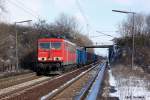 155 056 mit Polenkohle am 6.3.10 in Ahlten.  ...